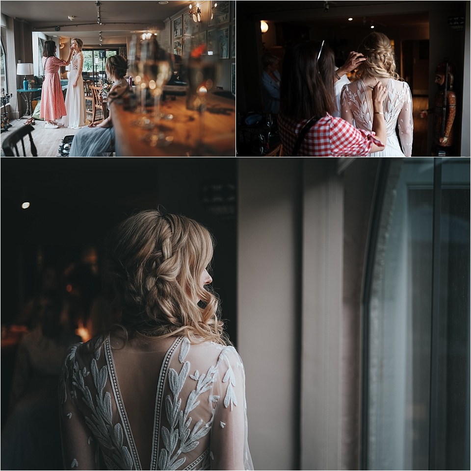 bride having final hair touches