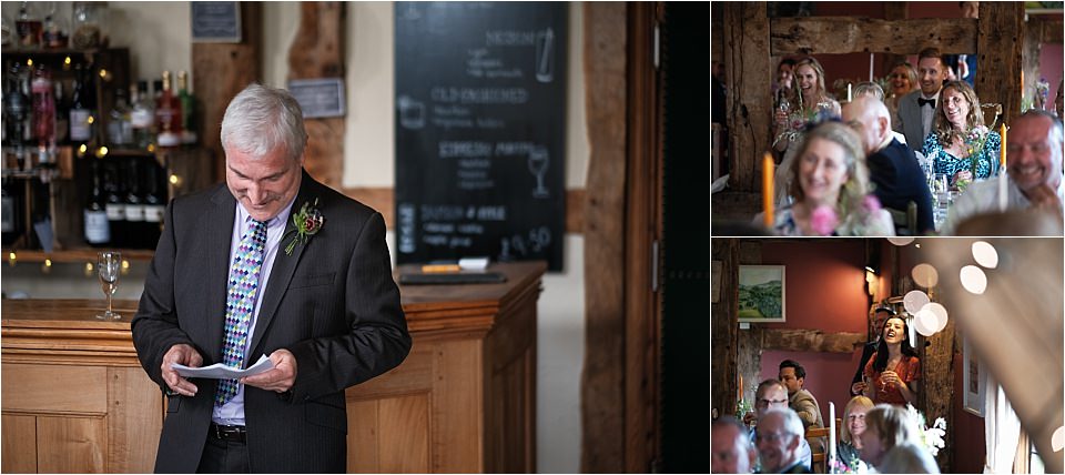 Wedding speeches at the Cider Barn 